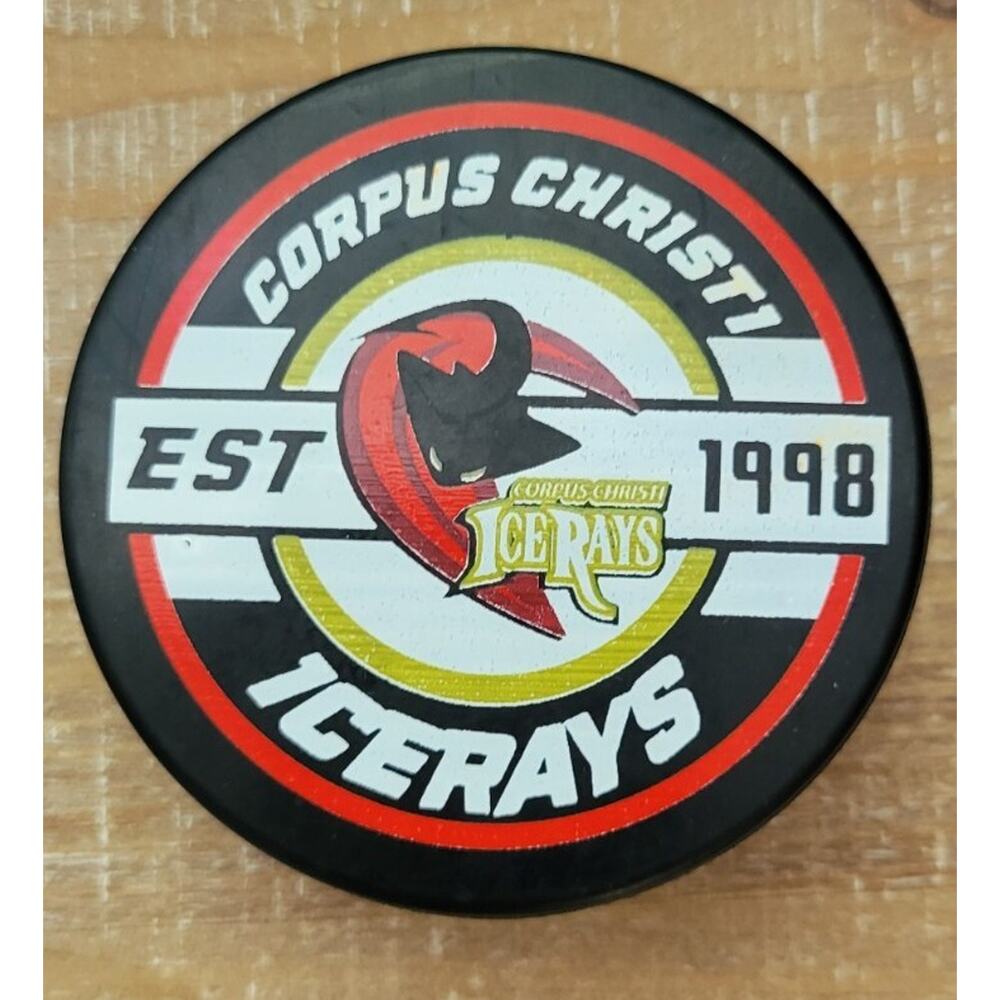 Corpus Christi Ice Rays Rubena Official Hockey Puck Made In Czech Republic